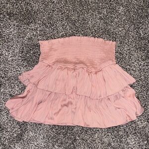 Mustard Seed Pink Tiered Mini Skirt